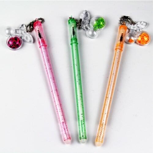 Cartoon Chain Plastic Gel Pen Stationery Gift 0.5mm Optional Blue Black Ink For School Stationery Office Writing