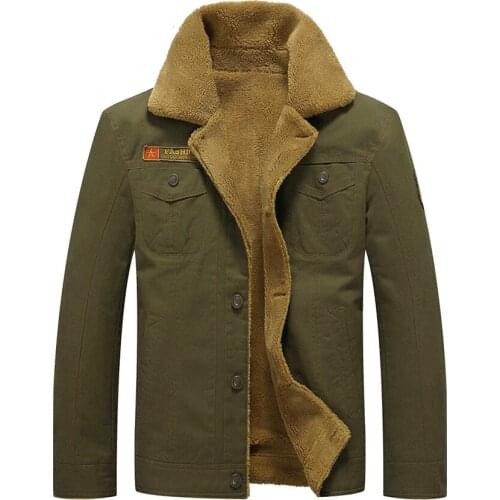 TANG 2019 Fur Collar Mens Military Tactical Parka Outerwear Winter Warm Jackets Thick Fleece Mens Coats Casual Cotton