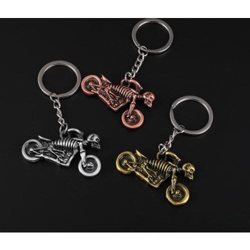 New Motorcycle Key Chain Personality Skull Motorcycle Car Key Ring Charm Bag Pendant Gift Keychain Jewelry
