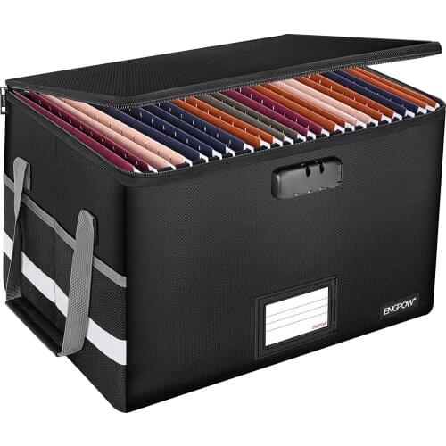 Fireproof Box with Lock File Storage Organizer Anti-Static Box,Collapsible Fireproof Document Box with Handle for Toys Batteries