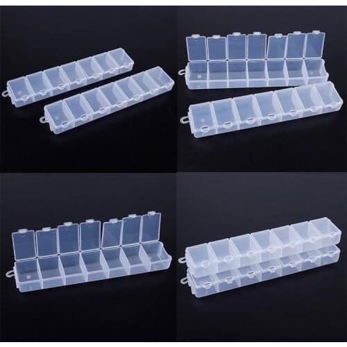 7 Grids Compartments Plastic Transparent Organizer Jewel Bead Case Cover Container Storage Box for Jewelry Pill