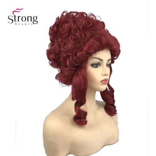 StrongBeauty Marie Antoinette Princess Medium Curly Hair Cosplay Wigs Red