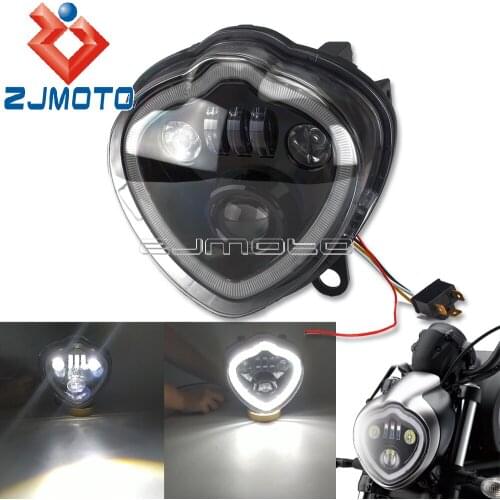 Motorcycle Front Black 12V LED Projection Headlight For Kawasaki Vulcan S 650 EN650 2015-2021 DRL Lamp Low Beam High Beam