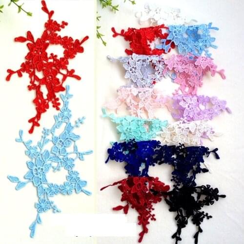Size 20*12cm(10pcs/lot) Colors Sewing Floral Flower Motif Venise Lace Applique Wedding Bridal Embroidery Lace patch -ZC
