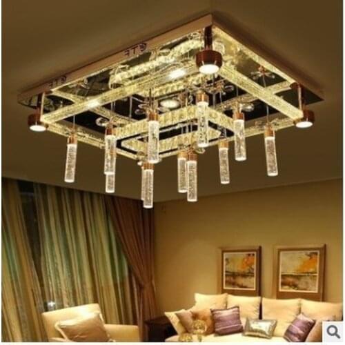 Luxury living room crystal lamp round rectangle LED Ceiling Lights personality originality modern dining room lights LU80492