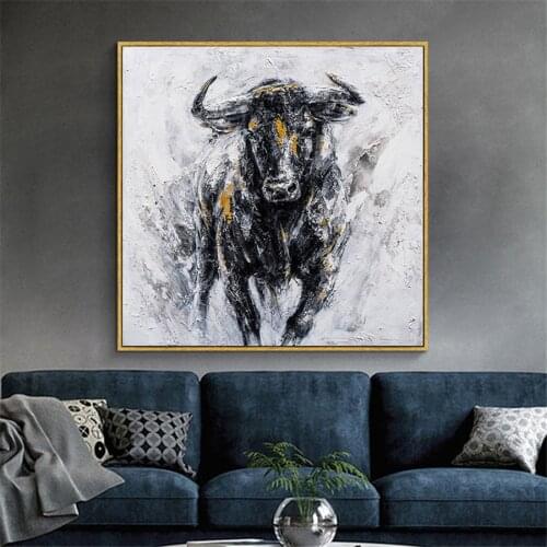 Hand-painted decorative painting oil painting African grassland modern animal oil canvas surface decoration wall hotel