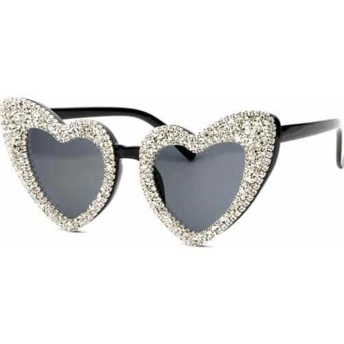 2018 Sunglasses Women Gold silver gravel brand Sunglasses for Men luxury Retro Love Heart Shape Summer female shades