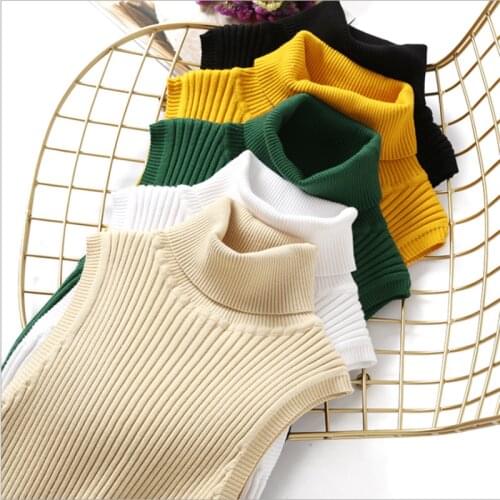 New Sexy Sleeveless Sweater Female Tank Turtleneck Sweater Women Slim Knitting Sweater Women Winter Pullovers Women Jumper Tanks