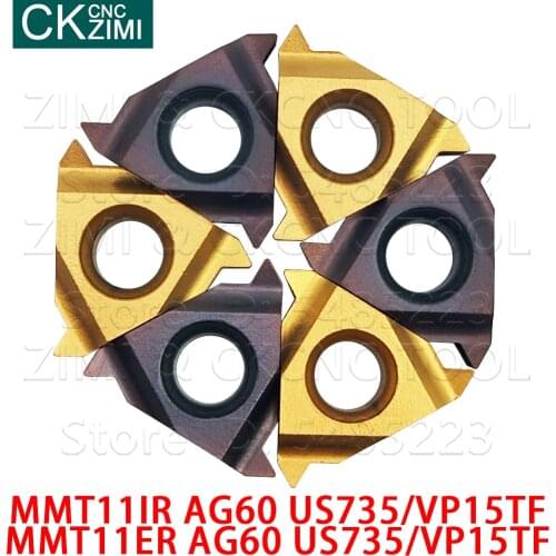 MMT11IR MMT11ER AG60 VP15TF US735 carbide threading inserts MMT 11IR 11ER threading lathe tools turning inserts tungsten carbide