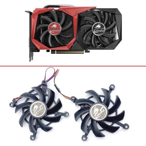 2pcs 85mm 4PIN 73MM Compatible GTX1650 SUPER GPU Fan For Colorful GeForce RTX 2060 SUPER GTX1660 SUPER 1660Ti Cooling Fans