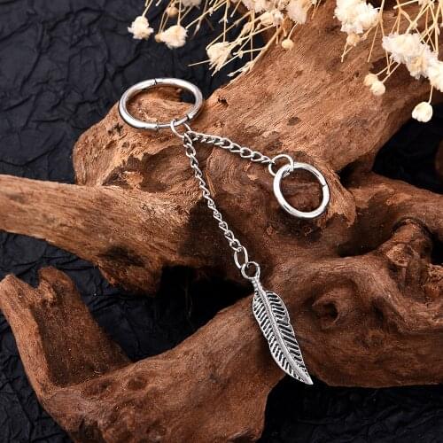 Vintage Earrings Feather Tassel Chain Punk Stud Earring Hipster Ear Clip goth earrings are fancy kolczyki boucle oreille femme