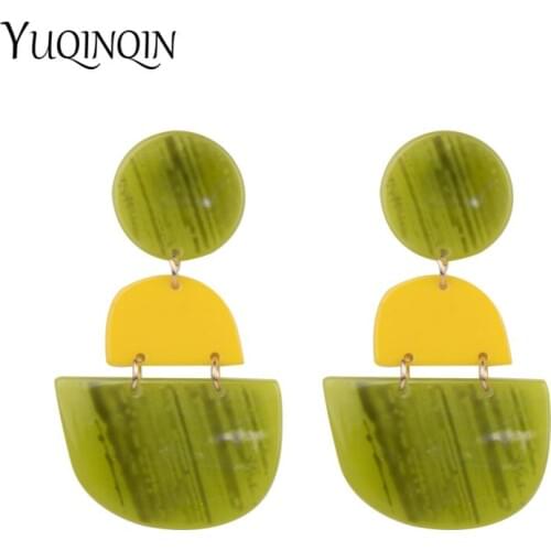Vintage Long Dangle Acrylic Earrings for Women Big Geometric Resin Dangling Drop Earring for Girls Party Fashion Jewelry Brincos