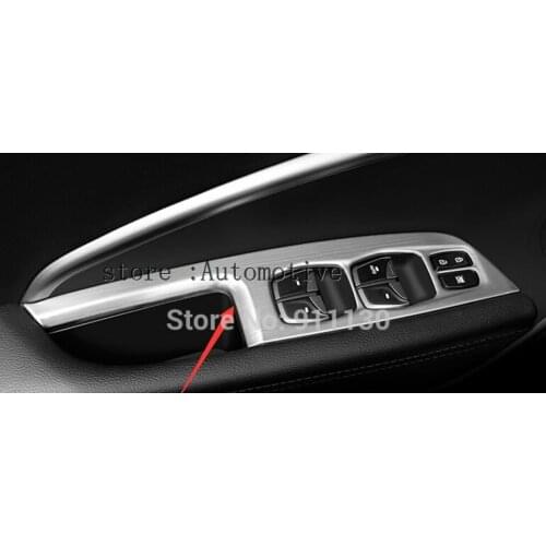 Stainless Steel Inner Door Armrest Window Lift Button Cover Trim 4pcs 2013 2014 2015 2016 for HYUNDAI SANTA FE SPORT IX45