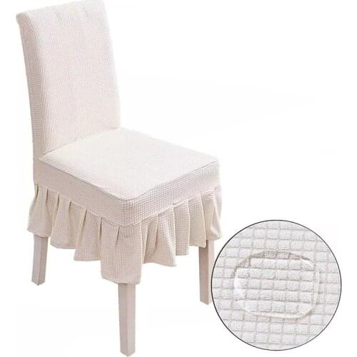 Waterproof Stretch Solid Color Skirt Dining Table Chair Cover Restaurant Chair Cover Skirt Stool Cover