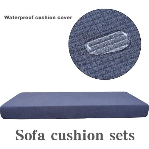 1/2/3/4 Seater Waterproof Solid color Sofa Cover Anti-Slip Elastic Cushion Covers Living Room Washable Furniture Protector