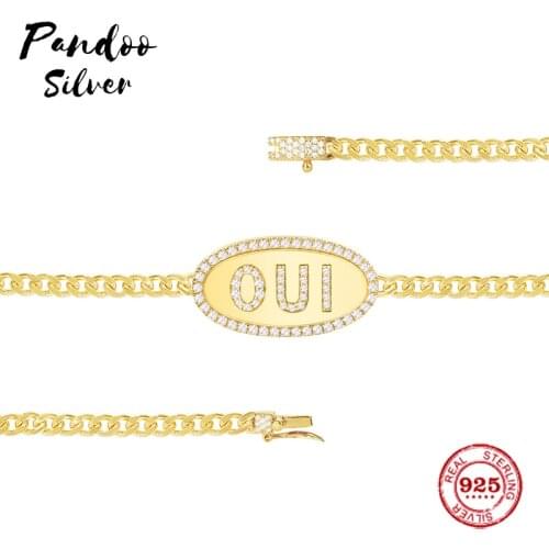 Fashion Charm Sterling Silver Copy 1:1 Copy,Yellow Silver Oui Chain Bracelet Women 2021 Luxury Jewelry Gift