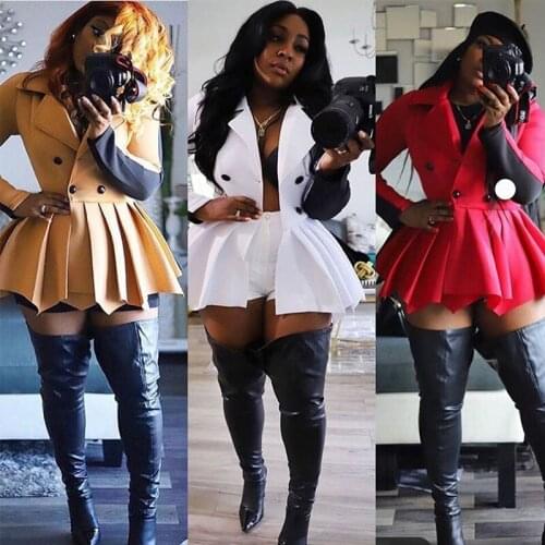 Winter Set Long Sleeve Coat 2 Piece Set Women Skirt and Top Cardigan Tops and Mini Skirt Suits Elegant Wholesale Dropshipping