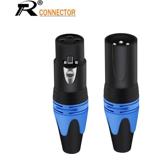 10sets/lot 3PIN XLR connector Microphone plug male female adapter MIC wire connector 6 colors offer M/F