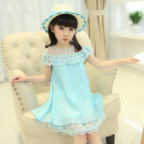 2020 Summer Kids Dresses For Girls Chiffon Quality Lace Princess Dress Children Evening Clothing 4 6 8 9 10 12 Years Girls Dress