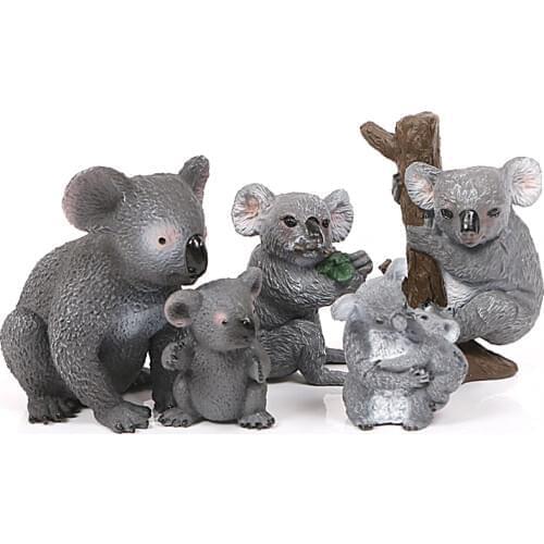 5PCS Simulation Koalas Animals Model Toys Action Figures,Wildlife Koala Jungle Zoo Animals Educational Toys Gift for Kids