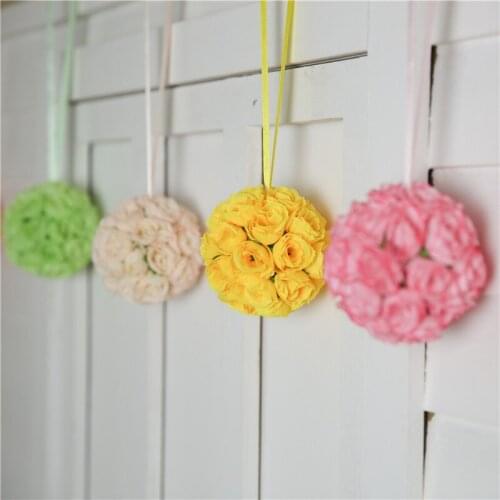 Ivory Wedding Flower Ball Kissing ball Table Centerpiece Christmas Decor Artificial Silk Rose Pomander Floral Arrangement