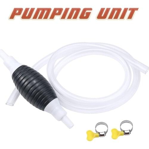 Car Fuel Tank Sucker Hose Oil Liquid Transfer Pump Manual Rubber Silicone Sucker Pump Hand Siphon Pump Portable Accessories