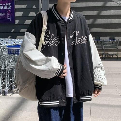 Baseball Jacket For Men Spring And Autumn New Fashion Brand Ruffian Printed Jacket Port Wind Loose Large Casual All-match Jacket