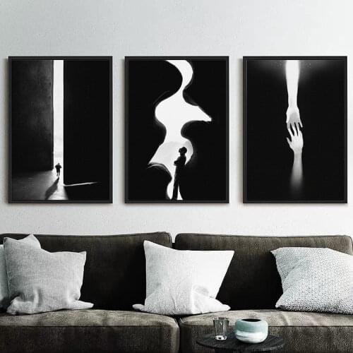 Black and White Minimalist Abstract Posters for Living Room Picture Home Decor Nordic Canvas Art Painting Wall Art Prints