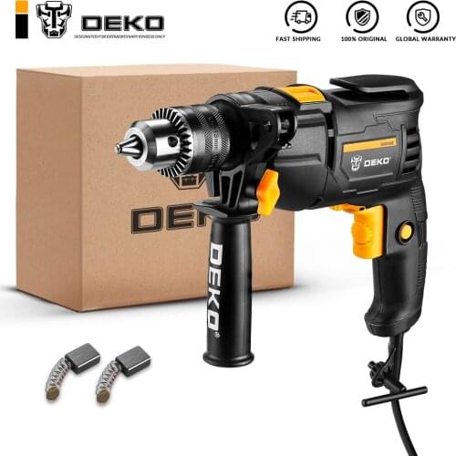 DEKO New DKIDZ Series 220V Impact Drill 2 Functions Electric Rotary Hammer Drill Screwdriver Power Tools Electric Tools