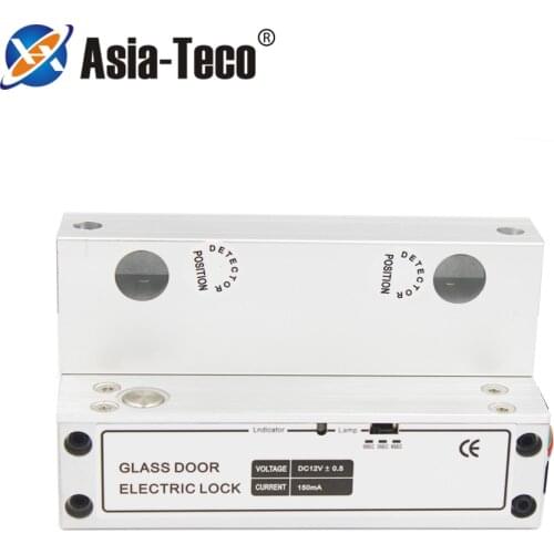 DC12V Left Hand Security Electric Drop Bolt Lock Frameless Glass Door Electronic Lock For Access Control