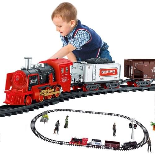 RC Electric Train Christmas Toy Railway Set Model Trains Remote Control Train Toy Electric Christmas Trains Toy For Children Gif
