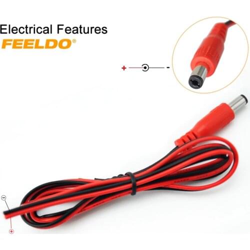 FEELDO 1PC 5.5mm/2.1mm DC adapter plug coaxial/concentric/barrel/tip power connector cable wire #AM1303