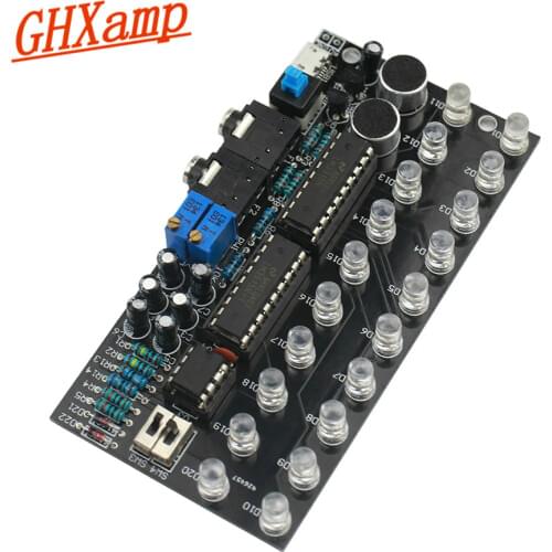 GHXAMP LM3915 Dual Channel 10 audio level indicator Kits MP3 PC Phone Speaker Music Spectrum With voice-activated