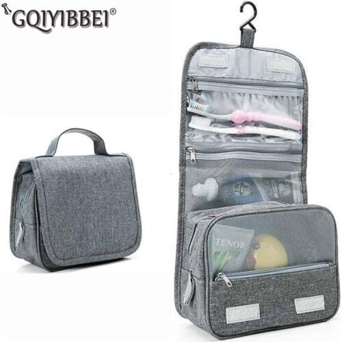 GQIYIBBEI Waterproof Portable Cosmetic Organizer Travel Storage Bag Fold Hanging Zip Lock Toilet Wash Makeup Bags Bathroom