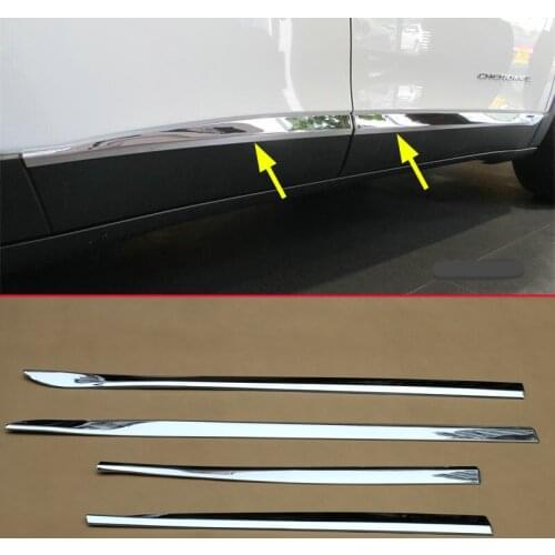 Chrome Door Body Side Skirts Molding Cover Trims For Jeep Cherokee KL 2014-2021