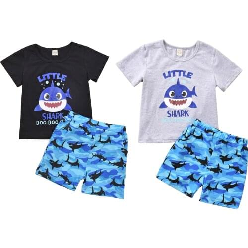 Citgeett Summer Causal Kids Boys Clothes Sets Cartoon Animal Letter Printed Short Sleeve T Shirts Shorts Set 1-6Y