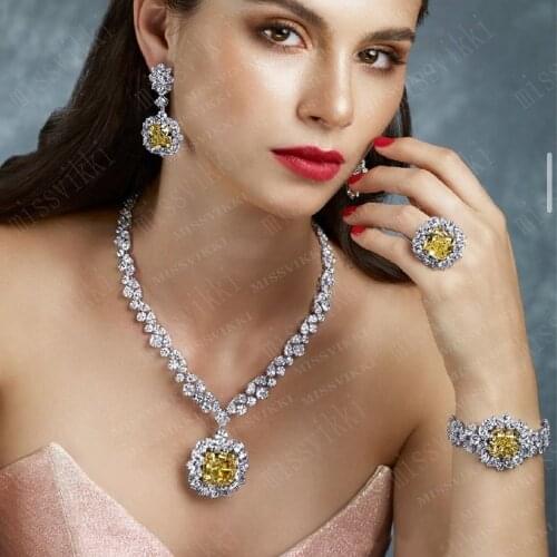 Missvikki Luxury Gorgeous Classic Heart of the Sea Pendant Necklace Earrings Bangle Ring Set for Women Ladies Girl Best Gift