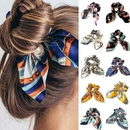 Fashion Hair Band Rope Scarf Ties Girl Solid Floral Bow Acc Best Elastic Scrunchie Hair Accessories