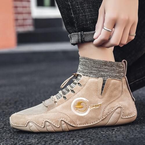 Men Winter Ankle Snow Boots Super Warm Dress Oxfords Lace Up Sneakers High Top Outdoor Work Flat Business Shoes