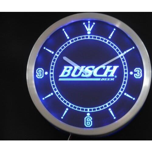 Nc0482 Busch Bar Beer Neon Light Signs LED Wall Clock