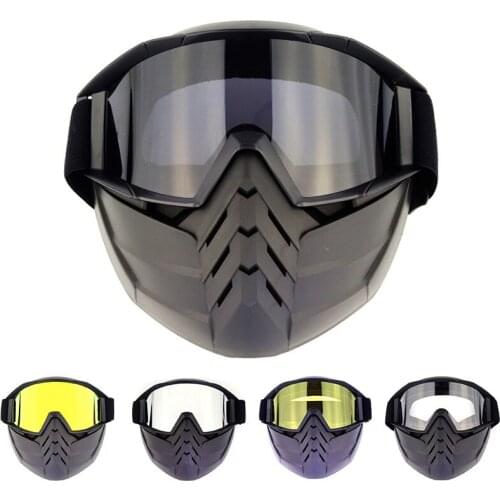 New Retro Face Mask Motocross Helmet Riding Goggles Men And Women Outdoor Full Face Goggles Off-road Wind And Sand Glasses