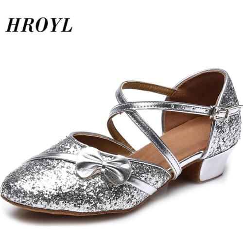 NEW Women latin Dance Shoes 17-25CM For Children Kids Girls Ladies Ballroom Tango Low Heel High Quality Dance Shoes