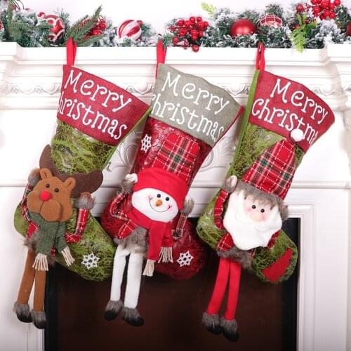 Christmas Decoration Christmas Socks Ornaments Pendant Small Boots Children New Year Candy Bag Gift Fireplace Tree Jewelry