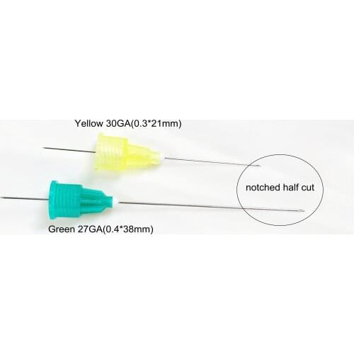 Dental Disposable Delivery Irrigating Syringe Needles Injection Tips Yellow/Green