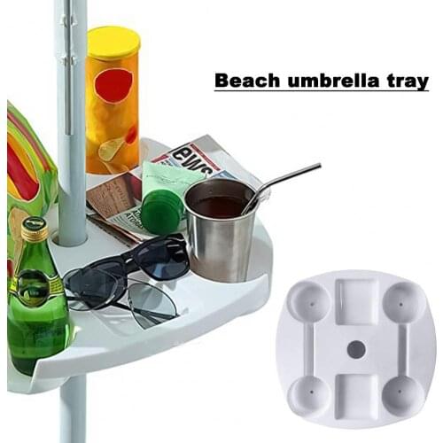 Swimming table plastic tray white solid easy to install pendant with bracket multi-function beverage cup holder outdoor tray