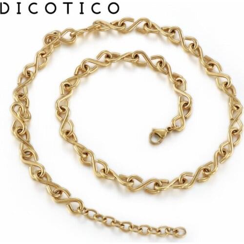 Simple Hook 500mm Chain Necklace For Women Tri-Color Stainless Steel Mujer Collar Choker Women Wedding Jewelry Wholesale Items