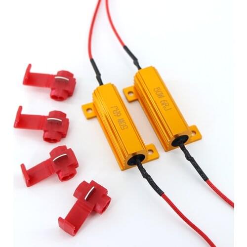 Wirewound Resistor 25W 8 ohm 50W 6 ohm LED Decoder,Aluminum shell power Resistor Car Turn Signal Load Resistors for lamp repair