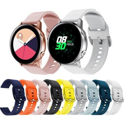 20mm Silicone Original sport watch band For Galaxy watch active smart watch strap For Samsung Galaxy 42mm watch Bracelet strap
