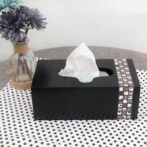 Removable Tissue Box Storage Creative Container Rectangle Tissue Box Plastic Black Nordic Servilletero Tissue Boxes BG50TB