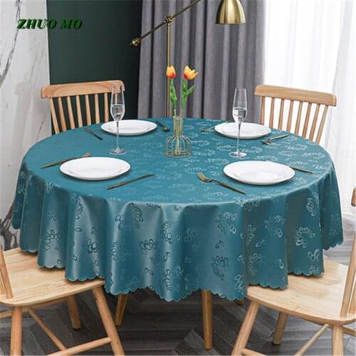 Super PU Waterproof Round Table Cloth Luxury PVC Oil-proof Kitchen Restaurant Oil-proof Decoration For Home Party Table Cover
